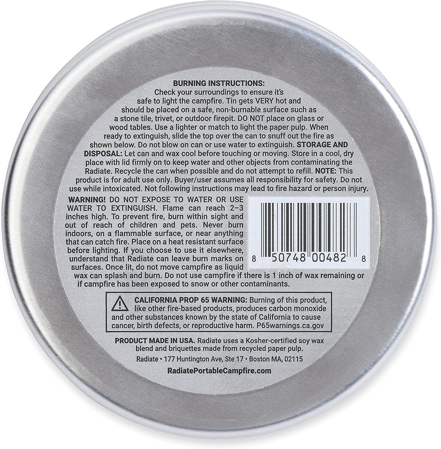 Radiate Portable Campfire: the Go-Anywhere Outdoor Fire Pit - Portable and Convenient - 3 Hours of Warmth and Burn Time - Great for Camping, Picnics, and More - Made in the USA