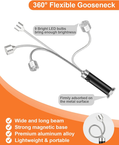 Grill Light BBQ Grilling Accessories: Unique Christmas Gifts for Men Dads Husbands Grandpas, Cool Gadgets Tools Grilliing Barbecue Supplies Stocking Stuffers, Bright Magnetic LED BBQ Lights, 2 Pack