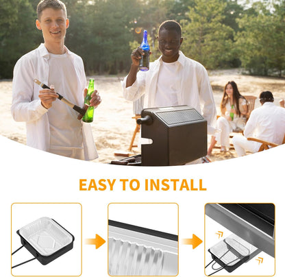 GARNETIN Nexgrill Grill Drip Pan & Grease Catcher Cup for 720-0830H,D/EH, 720-0882A, 720-0888/N Models - Holder Drip Tray with 15 Aluminum Foil Liners