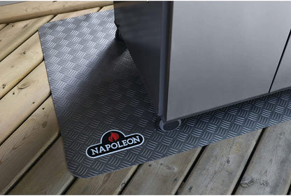 BBQ Grill Mat - BBQ Grill Accessory, Safety Product, Non-Slip, Diamond Plate Pattern, Grey, Stylish, Protect Your Decking, Fits BBQ Grills Prestige PRO 500 Size and Smaller