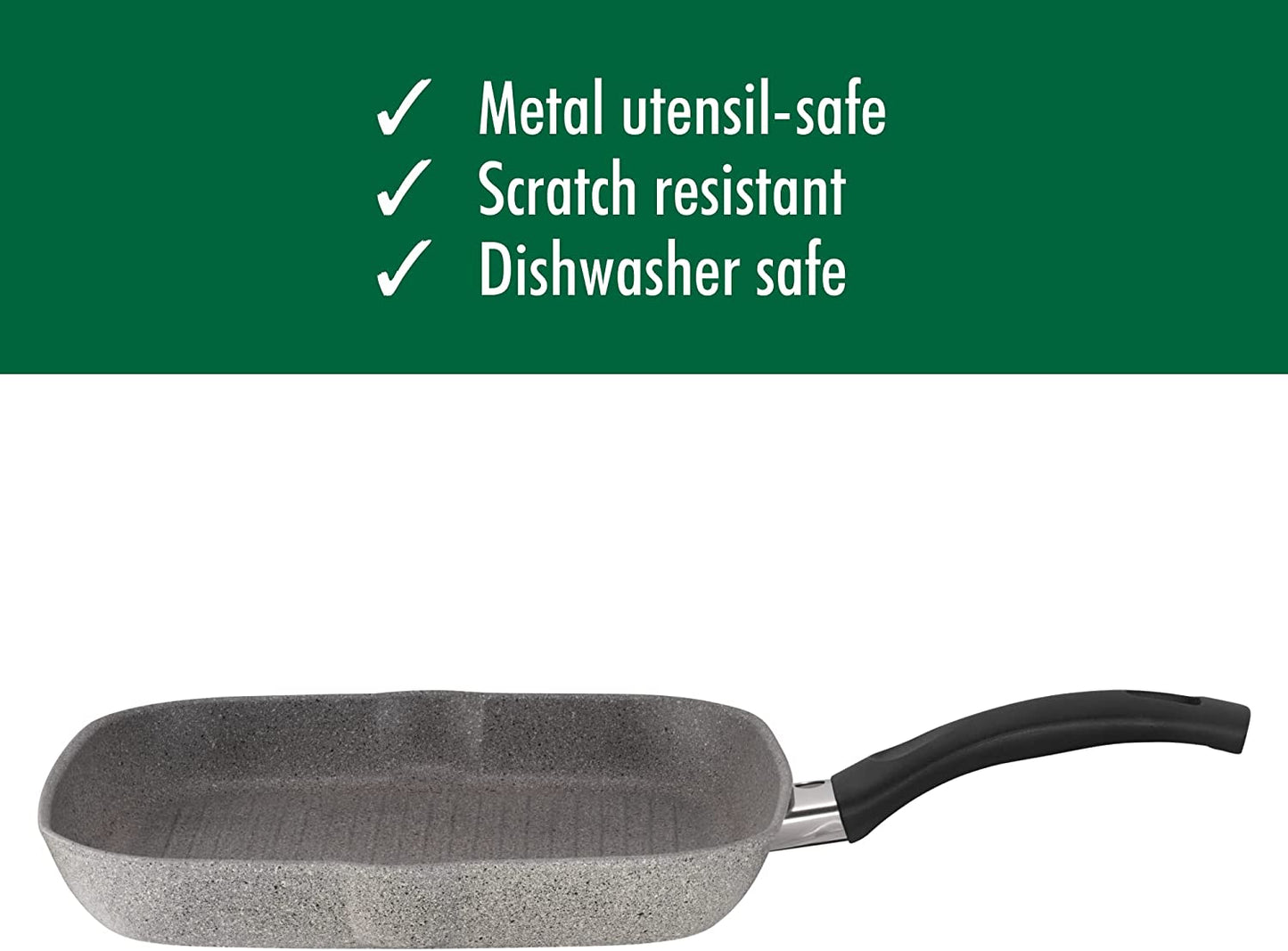 Parma by HENCKELS 11-Inch Nonstick Grill Pan, Made in Italy , Durable and Easy to Clean