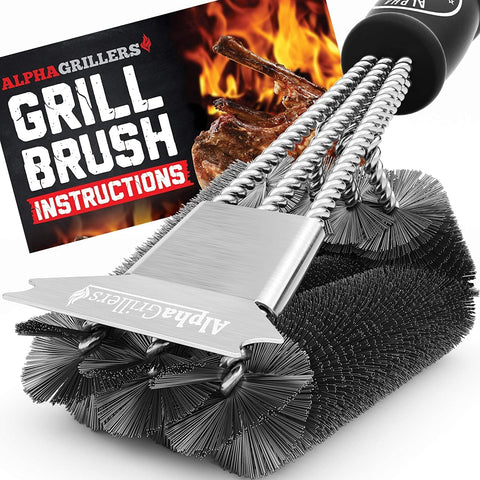 Image of Grill Brush - Grill Cleaner Brush Grill Accessories for Outdoor Grill - Safe BBQ Brush for Grill Cleaning - Heavy Duty 17" Grill Brushes