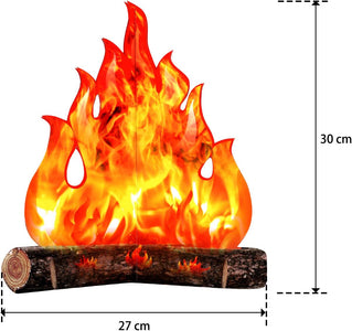 Boao 3D Decorative Cardboard Campfire Centerpiece Artificial Fire Fake Flame Paper Party Decorative Flame Torch (Gold Orange)