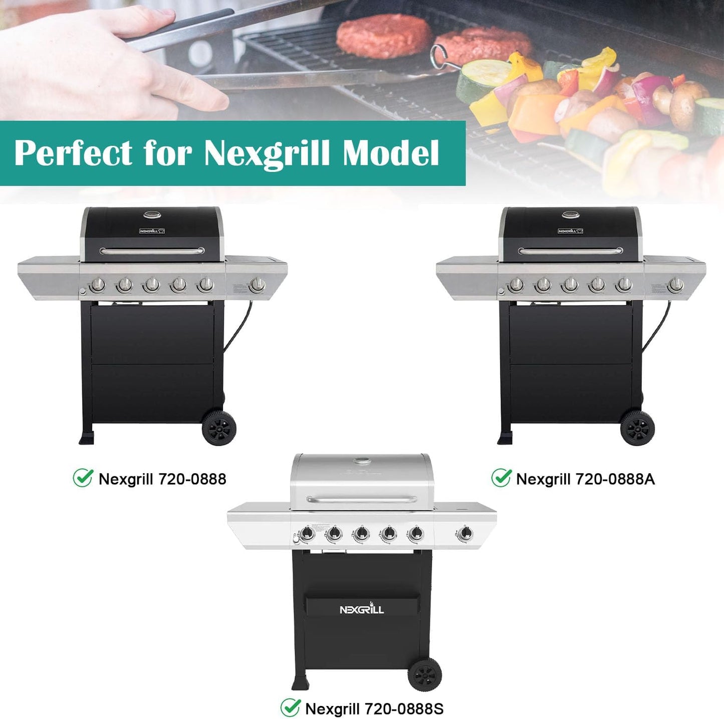 Full-Size Griddle Inserts for Home Depot Nexgrill 4 Burner 720-0830, 720-0830H, 720-0783E, Flat Top Grill Griddle for 5 Burner 720-0888N, 720-0888, 720-0697, Grills