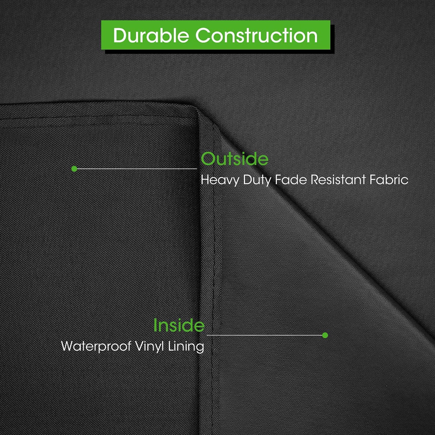 Grill Cover 50-Inch, Heavy Duty Waterproof Gas Grill Cover, Outdoor Fade Resistant Small BBQ Cover, All Weather Protection Barbecue Cover with Adjustable Straps, 50''W X 22''D X 40''H, Black