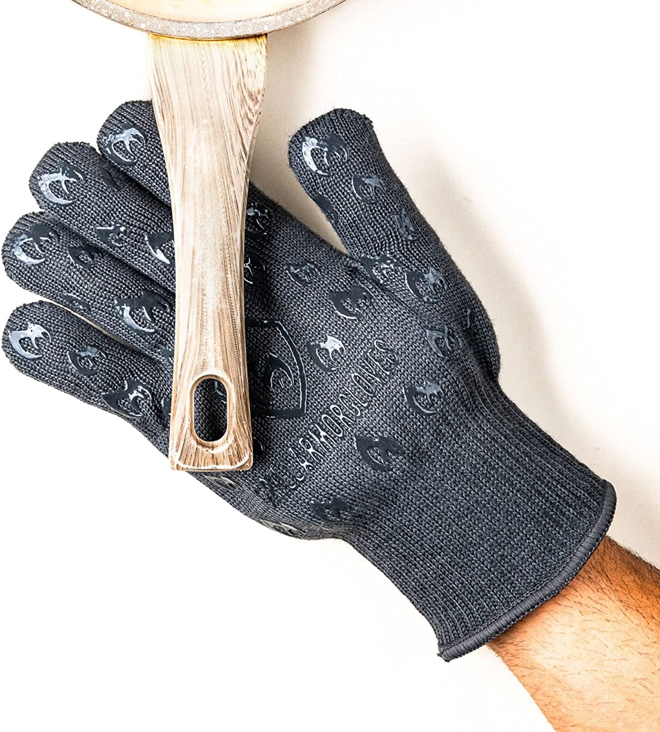 – Oven Gloves 932°F Extreme Heat & Cut Resistant Oven Mitts with Fingers for BBQ, Cooking, Grilling, Baking – Accessory for Smoker, Cast Iron, Fire Pit, Camping, Fireplace and More