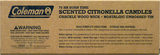 Coleman Scented Tin Citronella Candle - 3 Pack, S'Mores, Pine and Campfire