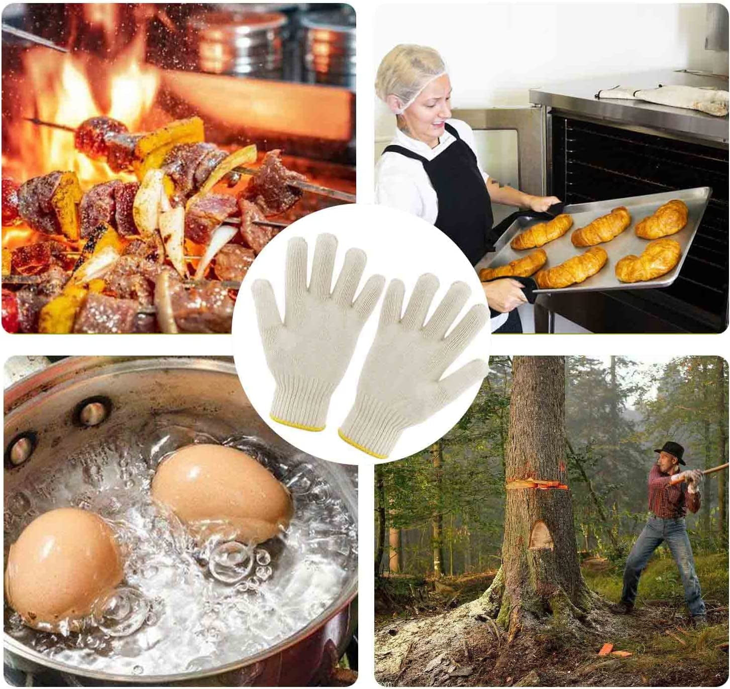 4 Pairs Oven Gloves with Fingers,Heat Resistant Gloves for Cooking,Grill Gloves,Bbq Gloves,Heat Resistant Gloves for Sublimation for Men/Women