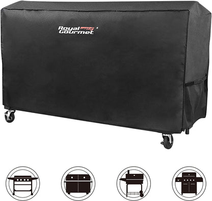 Royal Gourmet CR6008 60" Grill Cover, Durable Oxford Polyester Outdoor BBQ Cover for Flat Top Griddle, Water Resistant, Weather Protection, Black