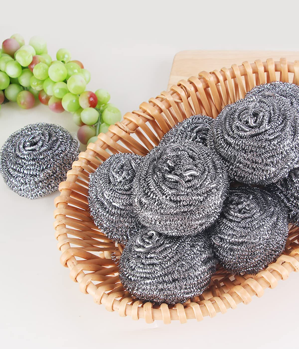 6Pcs Scourer Steel Wool Scrubber - Steel Wool for Cleaning Dish Pots Pans Grills Stainless Steel Scrubber for Kitchen Sinks Cleaning Steel Wool Pads Metal Scrubber, Flexible