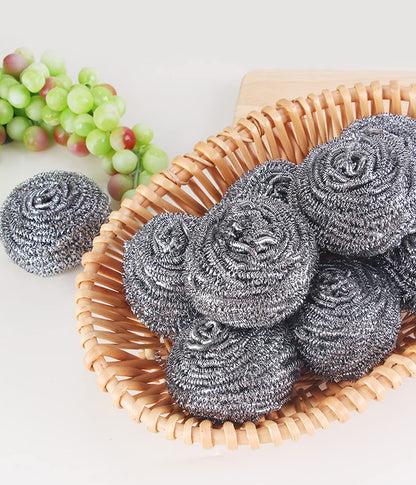 6Pcs Scourer Steel Wool Scrubber - Steel Wool for Cleaning Dish Pots Pans Grills Stainless Steel Scrubber for Kitchen Sinks Cleaning Steel Wool Pads Metal Scrubber, Flexible