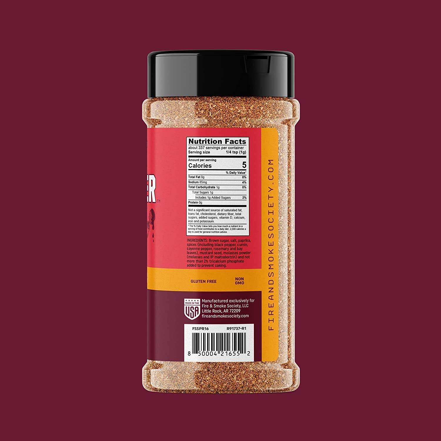 Fire & Smoke Society Sweet Preacher Pork Rub | BBQ Seasoning for Smoking and Grilling Meat | Pulled Pork Ribs Chops, Poultry, Chicken, Beef, Dry BBQ Rubs and Spices | Brown Sugar, Red Spices & Herbs | 11.9 Oz (1-Pack)