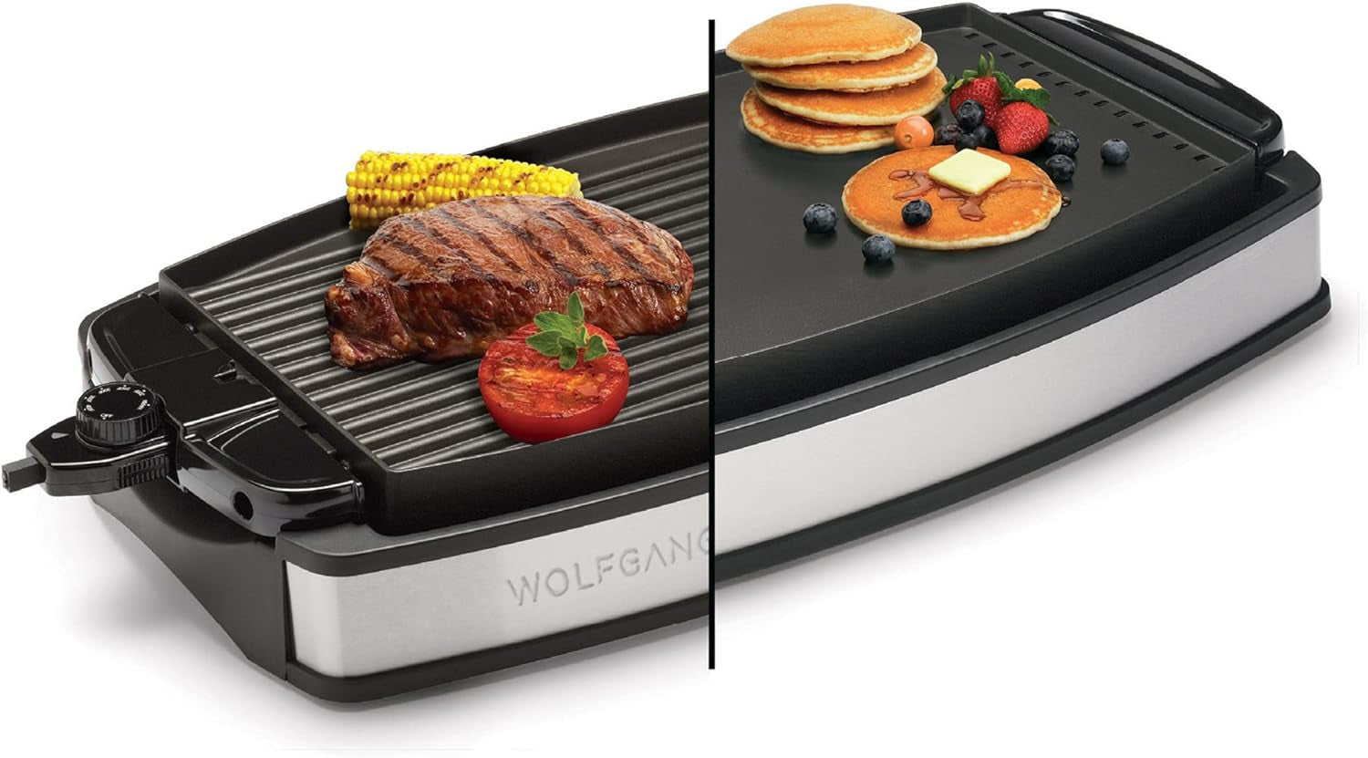 XL Reversible Grill Griddle, Oversized Removable Cooking Plate, Nonstick Coating, Dishwasher Safe, Heats up to 400ºf, Stay Cool Handles