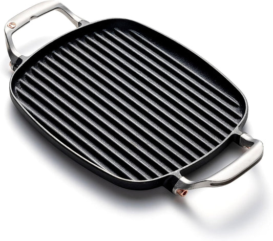 Cast Iron Grill Pan with Ridges 8.5” X 14.25” X 1.5”