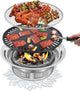 Panghuhu88 Korean BBQ Grill,Portable Household Charcoal Barbecue Grill, Non-Stick round Carbon Barbecue Grill with Insulation Pad Camping Grill Stove for Outdoor and Picnic