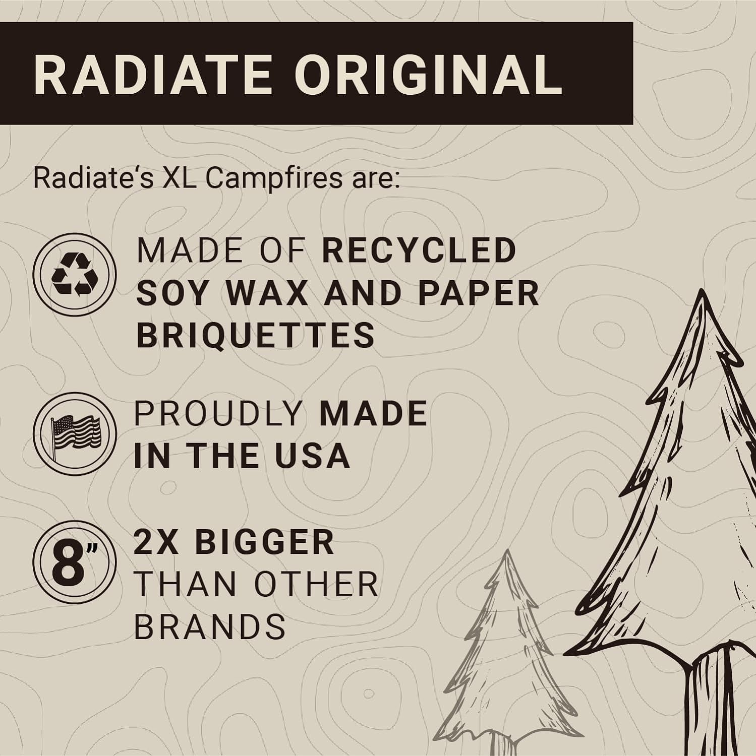 Radiate XL 8" Portable Campfire as Seen on Shark Tank - up to 5 Hours of Burn Time - Reusable Travel Fire Pit for Camping, Patios, and Beach Days - Great Alternative to a Real Fire - Made in USA