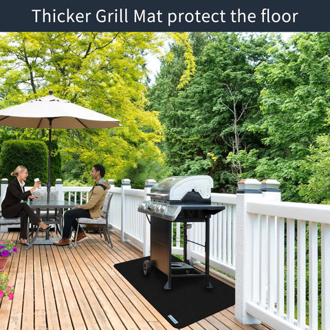 Image of under Grill Mat for Outdoor Grill 48 X 30 Inches Thickened Fireproof Grill Mat for Fire Pit Matt Grill Mats for Outdoor Grill Deck and Patio Protector BBQ Floor Mats