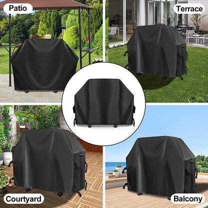 Outdoorlines Waterproof Heavy Duty BBQ Grill Cover - Universal Barbecue Grill Covers UV Resistant Barbeque Gas Grill Cover for Outdoor Universal Grills, 58L X 24W X 44H Inch, Black