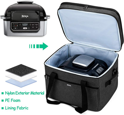 Double Layers Carrying Bag Compatible with Ninja Foodi Grill, Travel Tote Bag with Pockets Compatible with Ninja Foodi 5-In-1 Indoor Grill and Kitchen Accessories, Black