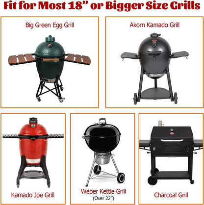 BBQ Rib Racks for Smoker and Grilling Roasting Rack 100% 304 Stainless Steel Food Grade,Holds 7 Ribs Rack for Grilling & Barbecuing for Large&Xlarge Big Green Egg,Kamado Joe Classic,Big Joe