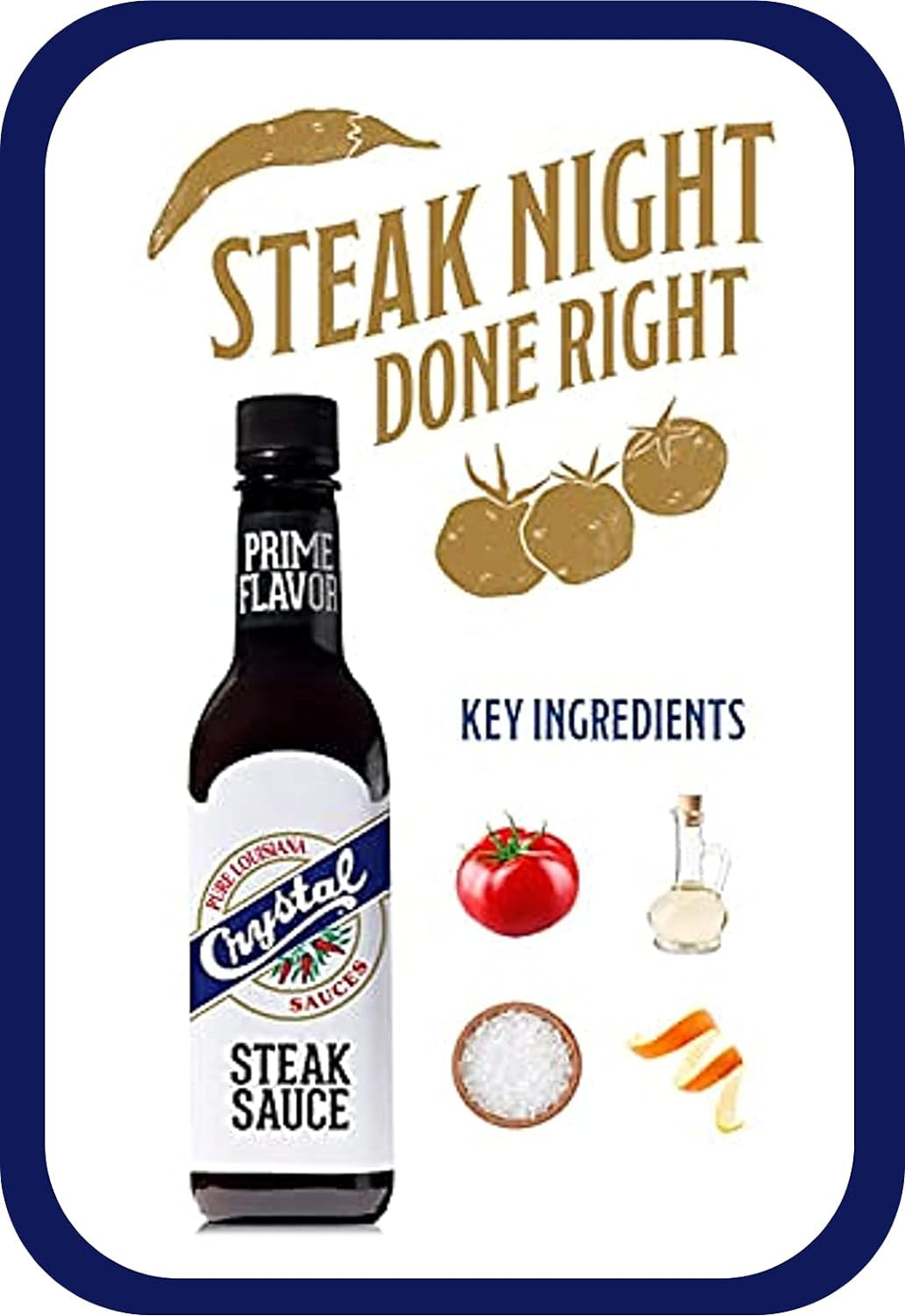 Crystal Louisiana'S Steak Sauce, 10 Ounce, Compliments Steak, Chicken, Pork, Grilled, Baked or Fried, Zesty & Smoky