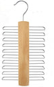 Wood Tie Rack Holder,Premium Wooden Necktie and Belt Hanger,Rotate to Organizer and Storage Rack with Non-Slip Clips Finish 20 Hooks,360Degree Swivel Space Saving Organizer for Men
