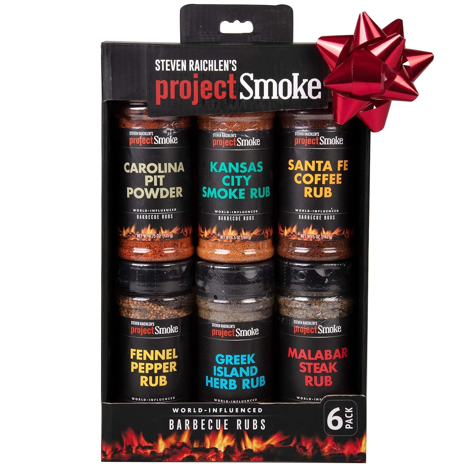 Steven Raichlen'S Project Smoke BBQ Spice Rub Seasoning Combo Gift Box - 6 Pack World Wide Barbeque