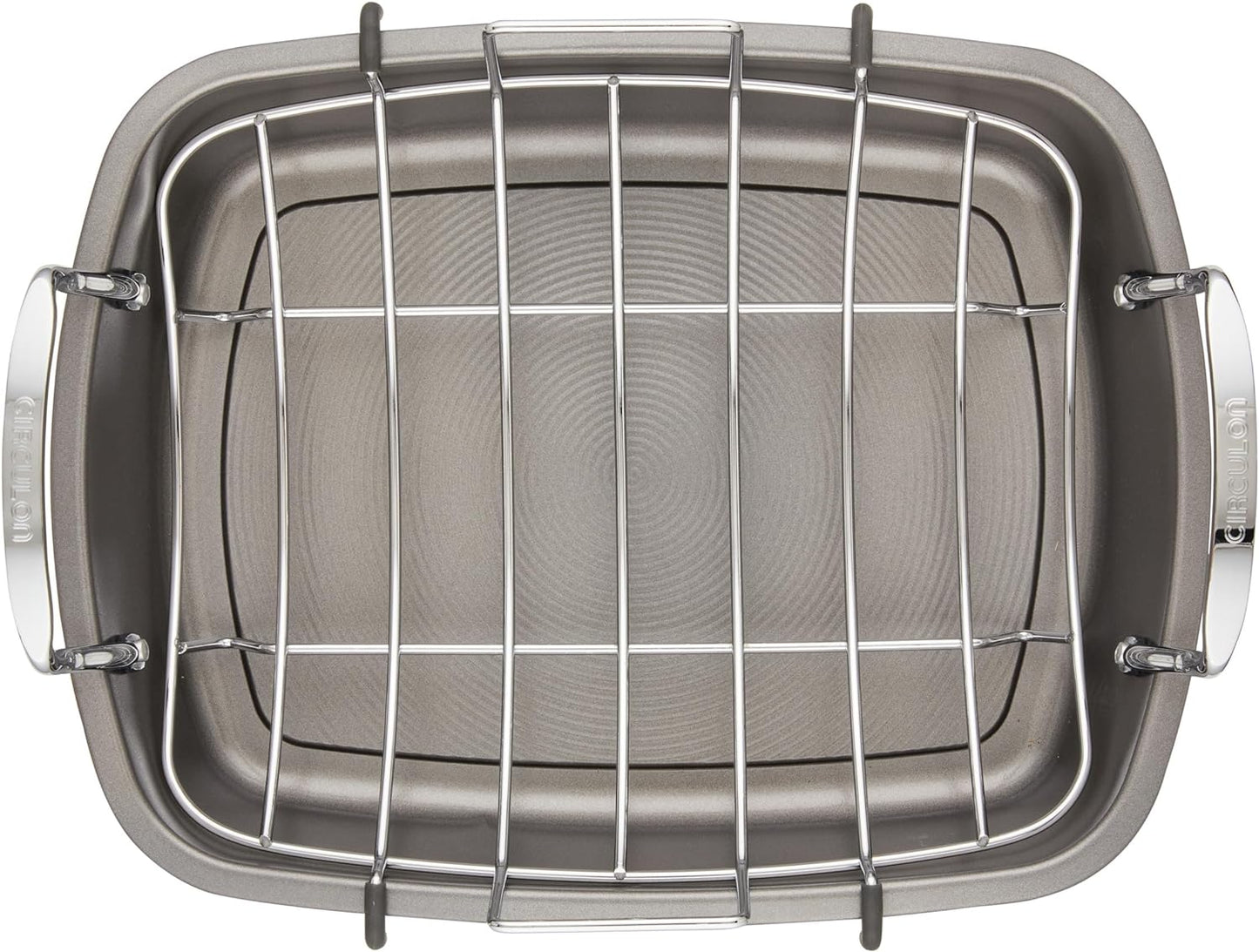 Circulon Nonstick Roasting Pan / Roaster with Rack - 17 Inch X 13 Inch, Gray