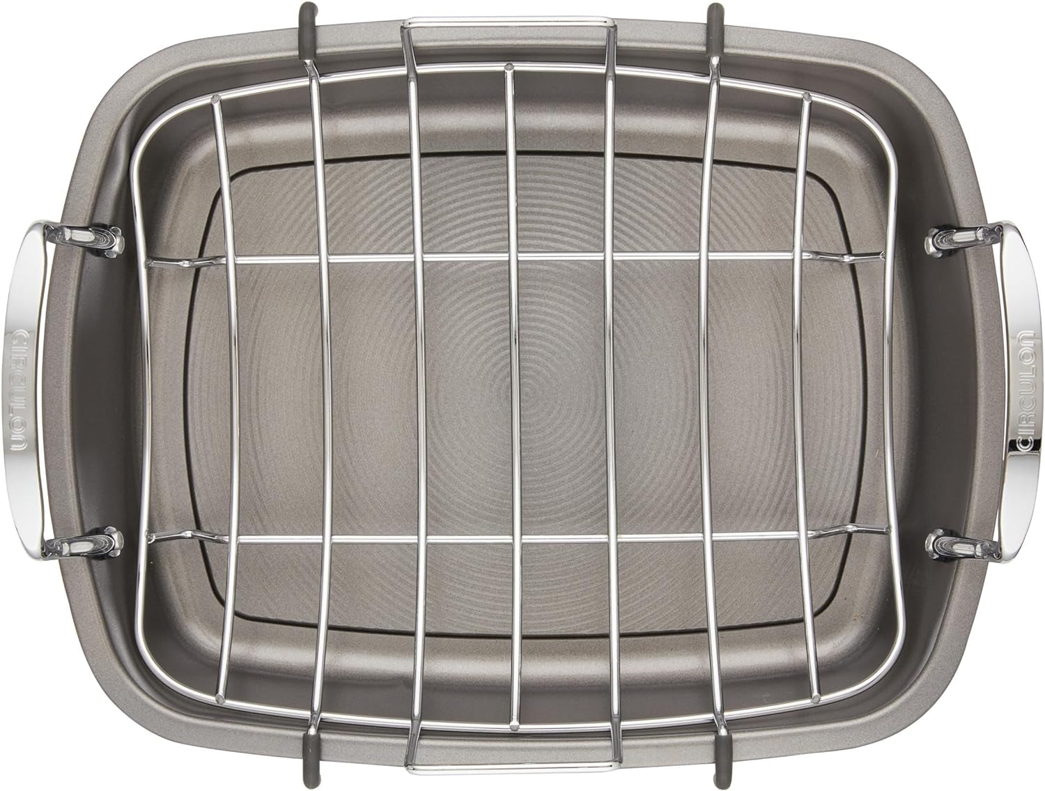 Circulon Nonstick Roasting Pan / Roaster with Rack - 17 Inch X 13 Inch, Gray