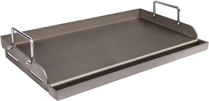 Universal Fry Griddle for Gas Grill, 25"X 16” Metal Cooking Griddle Pan Large Flat Top Plate for Gas Stove, Charcoal Electric Grills Fits Camping Stove Outdoor Tailgating Parties Grilling