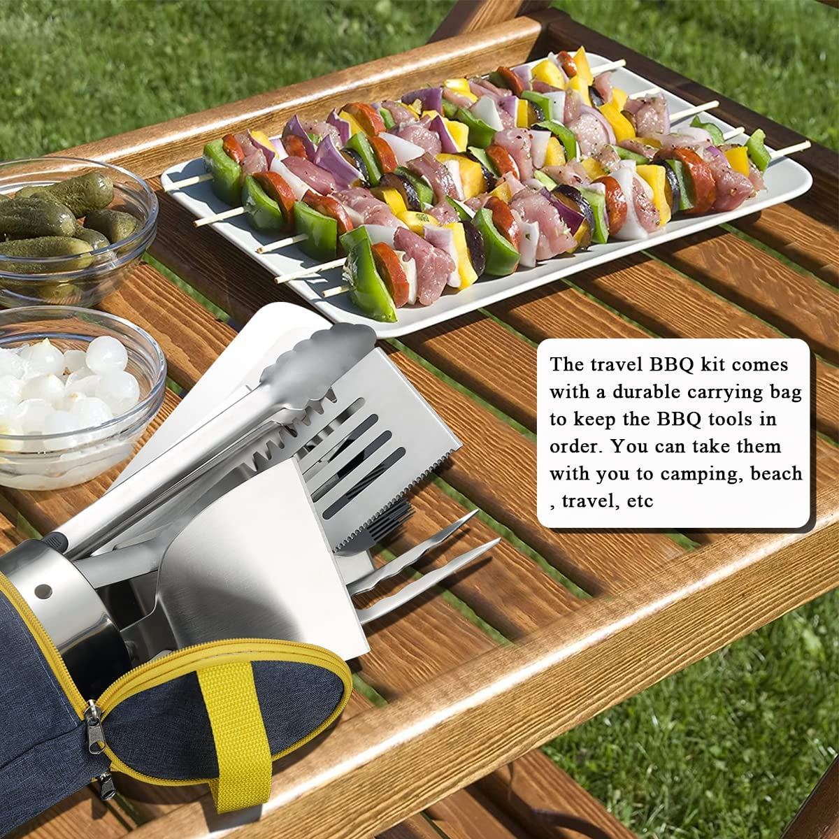 Grill Accessories Kit 10 Pieces with a Utensils Holder, Stainless Steel Handle Assemble with Baklite Make It No Melting No Coming off and Heat Resistant, Grilling BBQ Griddle Accessories