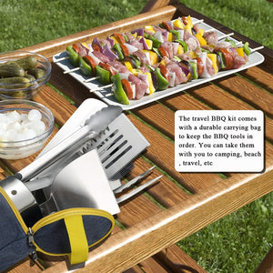 Grill Accessories Kit 10 Pieces with a Utensils Holder, Stainless Steel Handle Assemble with Baklite Make It No Melting No Coming off and Heat Resistant, Grilling BBQ Griddle Accessories