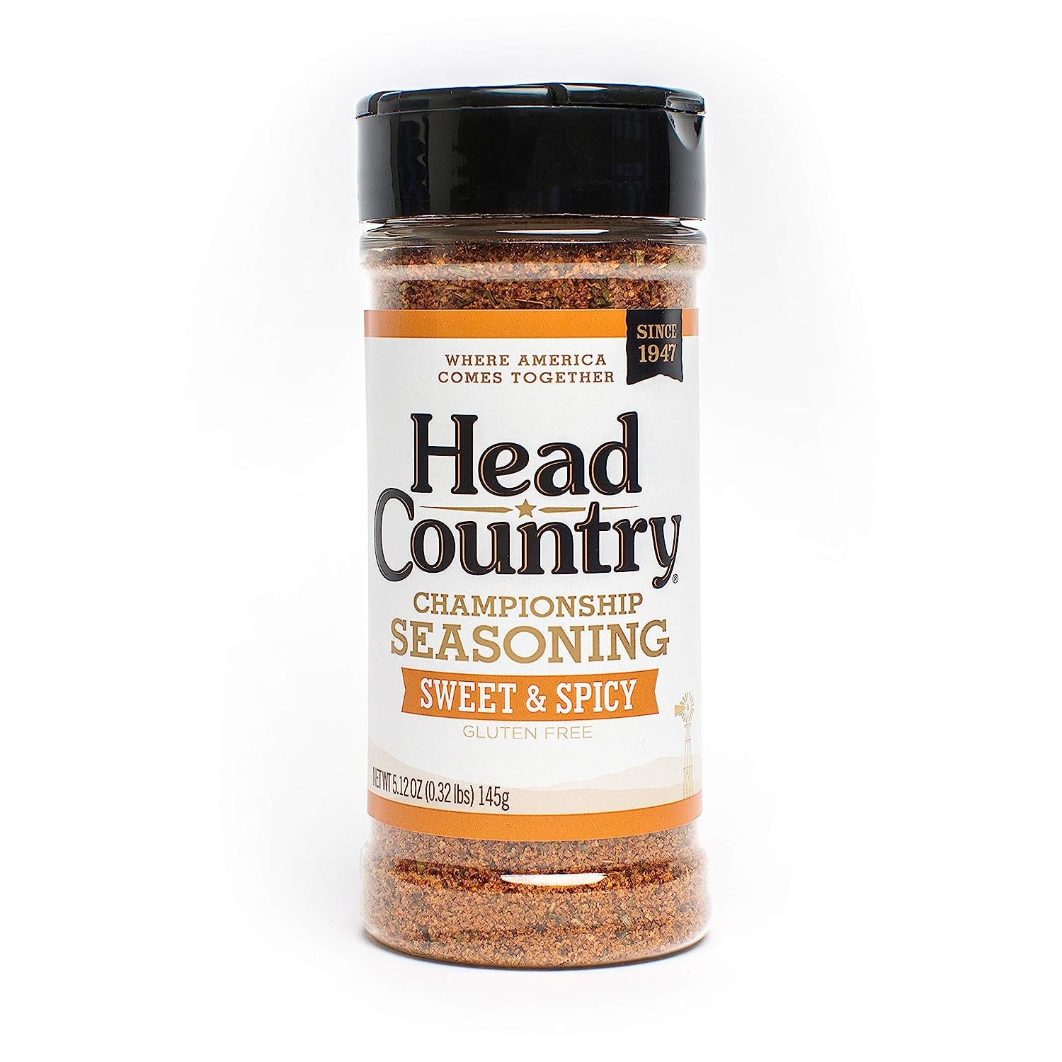 Head Country Bar-B-Q Championship Seasoning, Sweet & Spicy | Gluten Free, MSG Free Barbecue Seasoning with No Allergens | Sweet, Smoky Dry Rub Great on BBQ Chicken, Pork & Ribs | 5.12 Ounce, Pack of 1