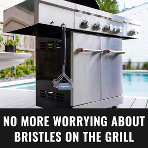 Grill Brush Bristle Free - Safe Grill Cleaning with No Wire Bristles - Professional Heavy Duty Stainless Steel Coils and Scraper - Lifetime Manufacturers Warranty