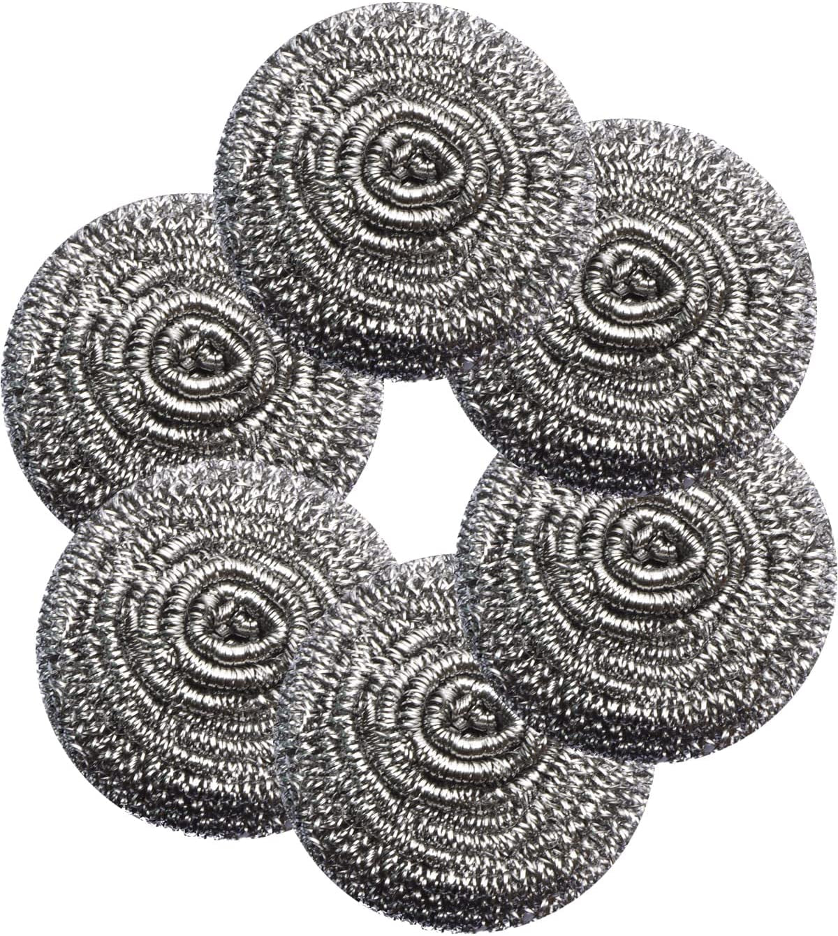 6Pcs Scourer Steel Wool Scrubber - Steel Wool for Cleaning Dish Pots Pans Grills Stainless Steel Scrubber for Kitchen Sinks Cleaning Steel Wool Pads Metal Scrubber, Flexible