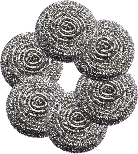 6Pcs Scourer Steel Wool Scrubber - Steel Wool for Cleaning Dish Pots Pans Grills Stainless Steel Scrubber for Kitchen Sinks Cleaning Steel Wool Pads Metal Scrubber, Flexible