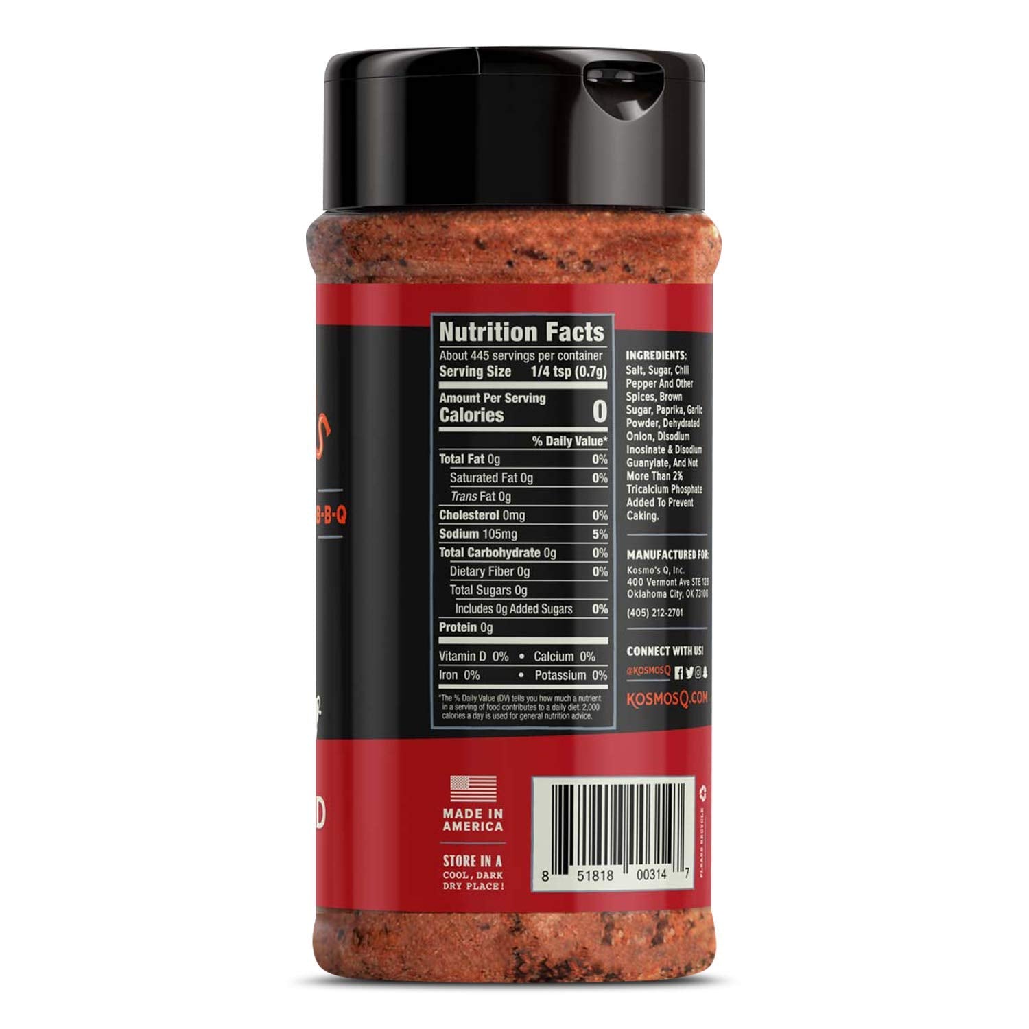 Kosmos Q Dirty Bird HOT BBQ Rub | Savory & Spicy Blend | Great on Chicken, Pork, Steaks & Brisket | Best Barbecue Rub | Meat Seasoning & Spice Dry Rub | 11 Oz Shaker Bottle