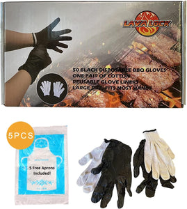 Disposable Nitrile BBQ Gloves with Cotton Liners for Outdoor Cooking Grilling Smokers and Barbecue Competition