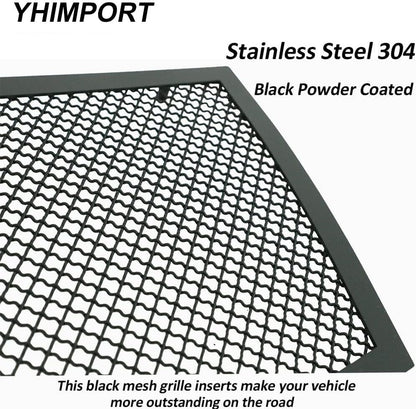 Stainless Steel Mesh Grille Compatible with 2008 2009 2010 2011 2012 2013 Cadillac CTS Black Grill Include Upper+Lower Front Grill Insert (Black Powder Coated)