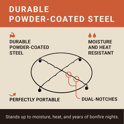 Radiate - Campfire Trivet - Turn Your Campfire into a Tabletop Experience - Metal Holder Campfire and Campfire Mini - Powder-Coated Steel - 13.4" Diameter