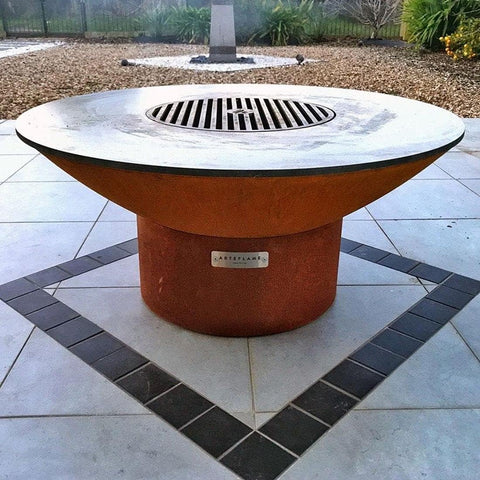 Image of Classic 40" Grill with a Low round Base. Wood/Charcoal Grill, Griddle, Fire Pit