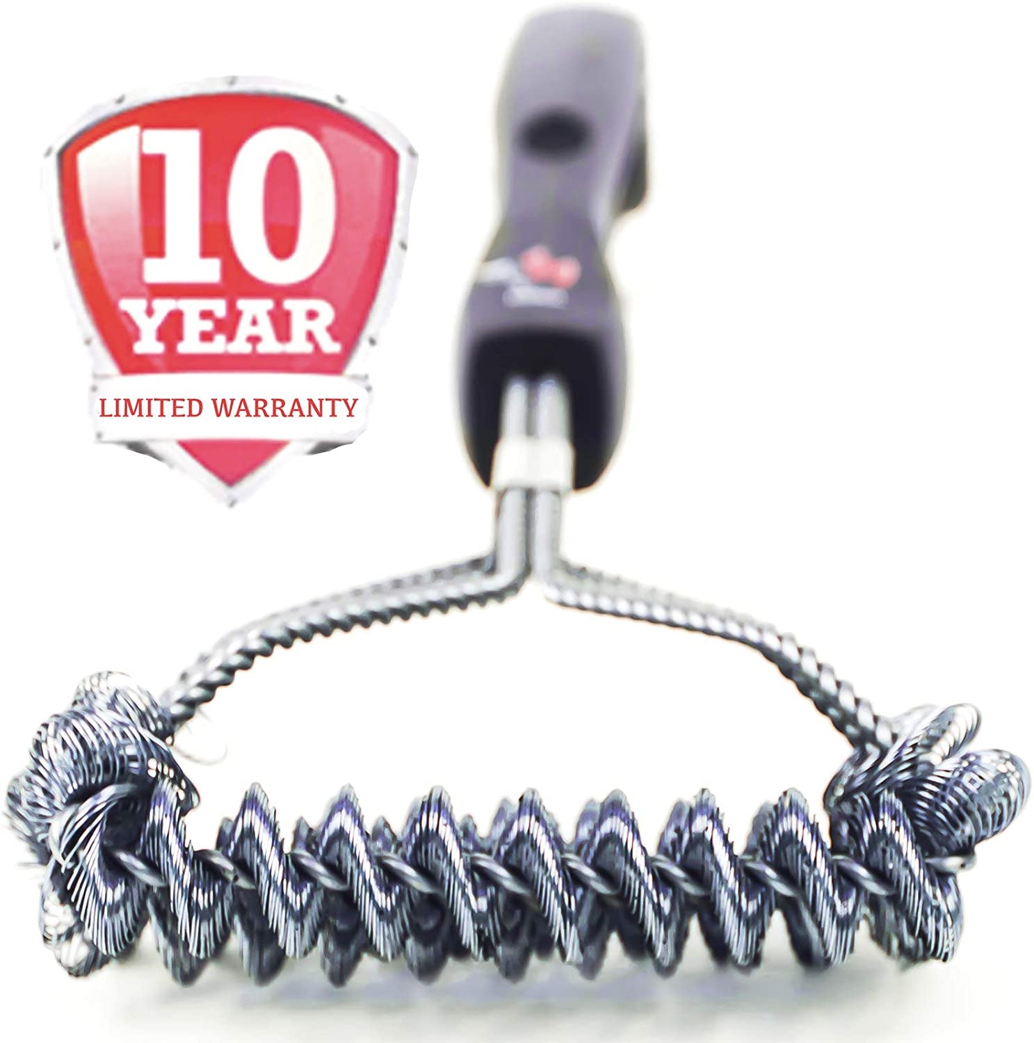 Safe/Clean Grill Brush - Bristle Free BBQ Grill Brush - 100% Rust Resistant Stainless Steel Barbecue Cleaner - Safe for Porcelain, Ceramic, Steel, Cast Iron - Great Grilling Accessories Gift