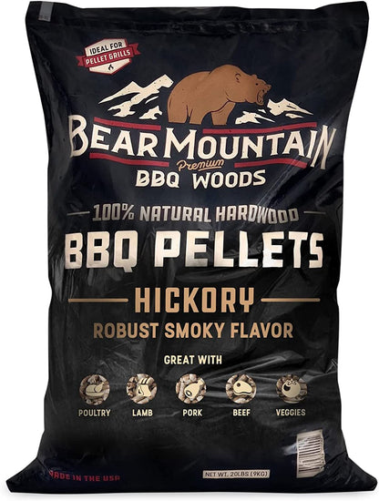 FB14 Premium All-Natural Hardwood Hickory BBQ Smoker Pellets for Pellet Grills and Smokers, 40 Lbs