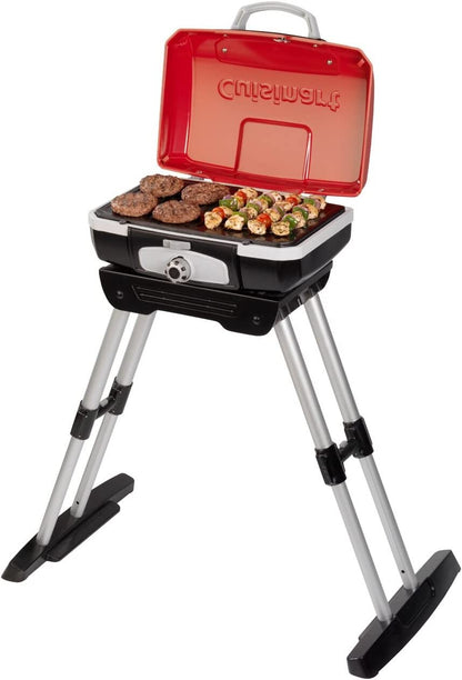 CGG-180 Petit Gourmet Portable Gas Grill with Versastand, Red