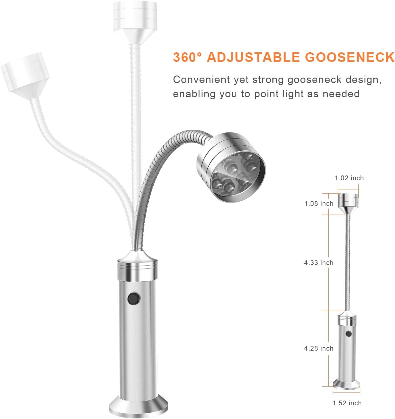 BBQ Grill Light Grilling Accessories for Outdoor, Magnetic Barbecue LED Night Lamp Flexible Gooseneck Cool Traveler Supplies Lighter, Men Dad Gift Pellet Smoker Griddle Gadget