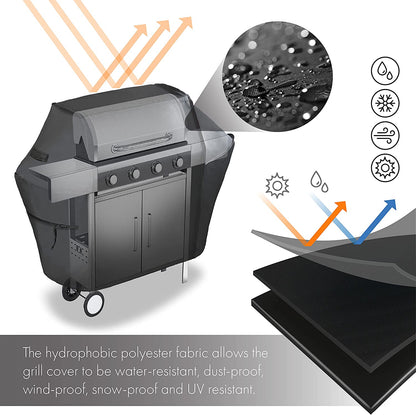 G128 - Black Grill Cover, 30 Inch Gas Grill Cover Waterproof, UV Resistant BBQ Grill Cover, Fits Most Brands of Grills - Black