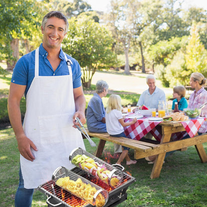 2Pcs Amazing Rolling Grilling Basket - Ultimate Grill Basket for Outdoor Grilling - Grill Baskets for Veggies, Fish, and More - Easy Rolling Design - Durable and Versatile BBQ Accessory - Enhance Your Grilling Experience (3.74"X3.74X11.8")