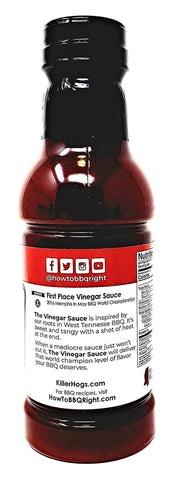 Image of Killer Hogs Barbecue Sauce Variety Pack - Original BBQ Sauce and Vinegar Sauce - Pack of 2 Bottles - 16 Oz per Bottle - 32 Oz Total