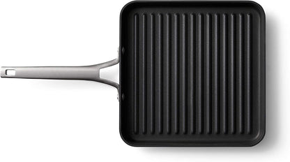 Premier Hard-Anodized Nonstick 11-Inch Square Grill Pan, Black