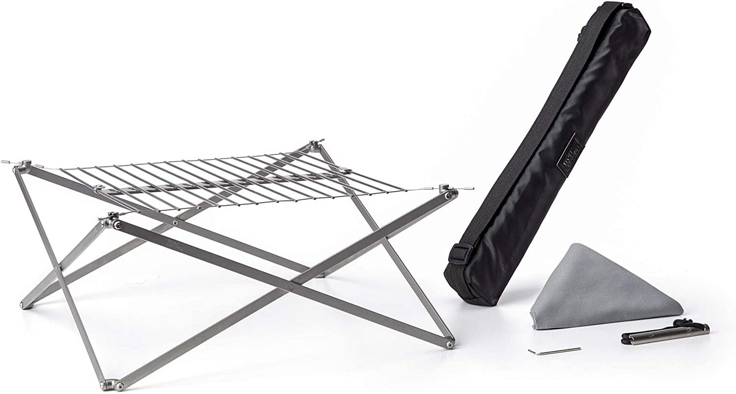 Wolf and Grizzly Grill Edition Kit | Camping Grill for Backpacking, Camping and Bushcraft | the Perfect Compact, Folding Grill for Your Next Adventure | Camping Grill Grate over Fire/Campfire Grill